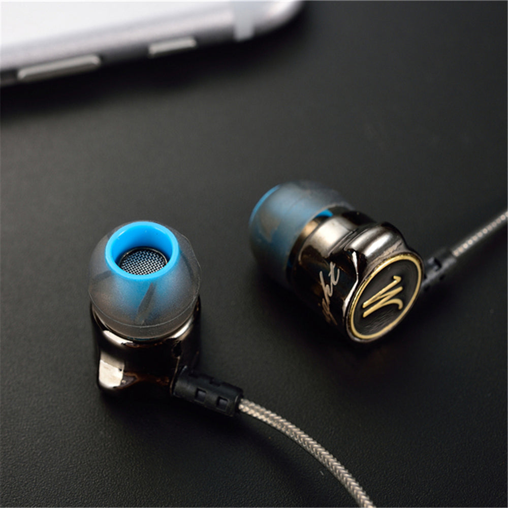 Heavy Bass Metal In-Ear Headphones with Microphone earbud close-up