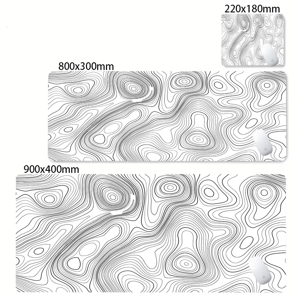 Canvas Topographic Desk Mat - XL Non-Slip