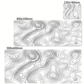 Canvas Topographic Desk Mat - XL Non-Slip desk setup