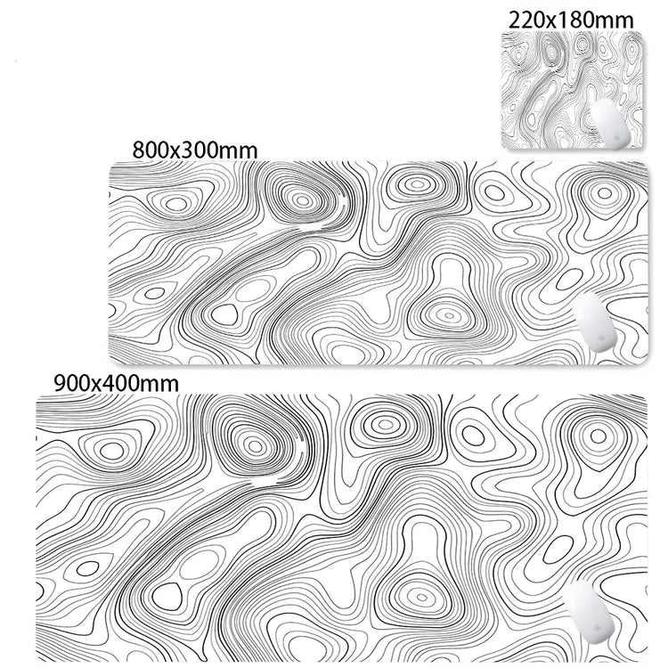 Canvas Topographic Desk Mat - XL Non-Slip desk setup
