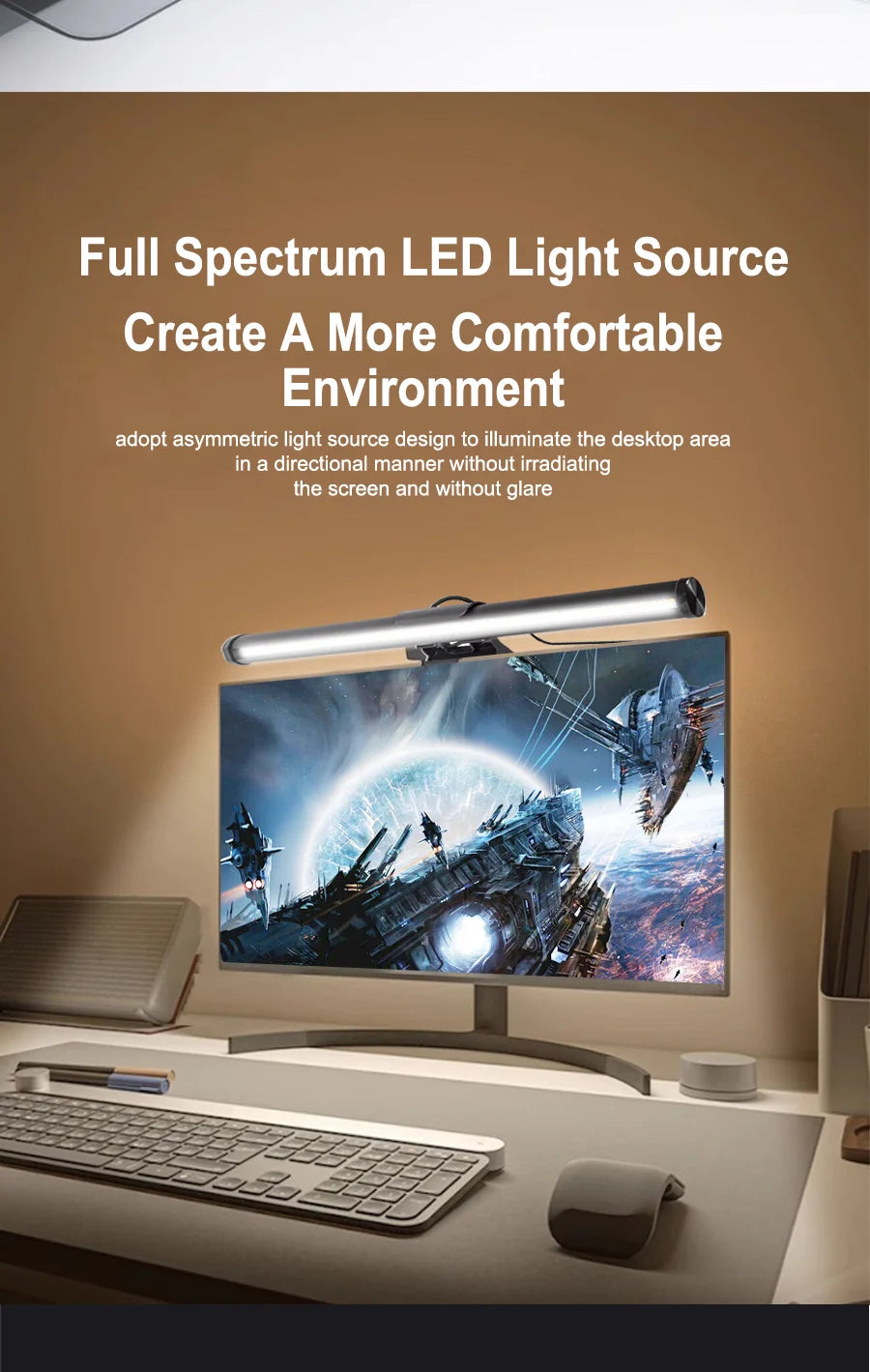 Halo Monitor Light Bar -Glare-Free Desk Lighting