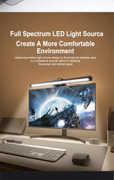 Halo Monitor Light Bar -Glare-Free Desk Lighting on monitor
