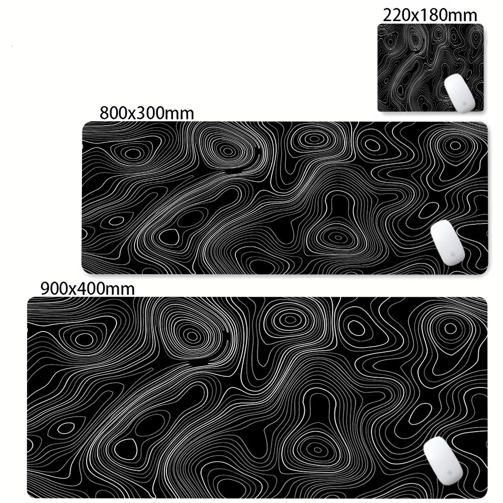Canvas Topographic Desk Mat - XL Non-Slip